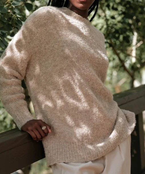 Alpaca Boucle Cocoon Crewneck