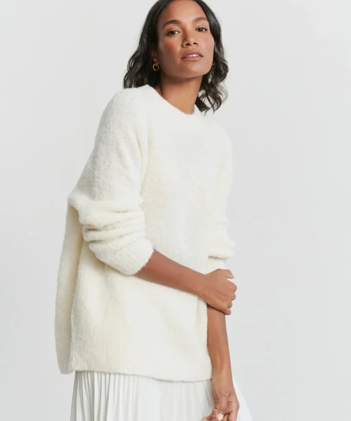 Alpaca Boucle Cocoon Crewneck