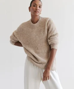 Alpaca Boucle Cocoon Crewneck