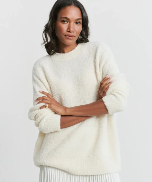 Alpaca Boucle Cocoon Crewneck