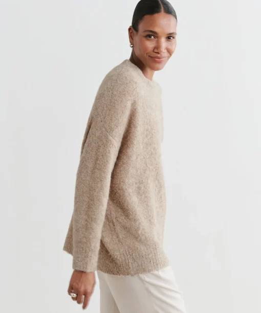 Alpaca Boucle Cocoon Crewneck