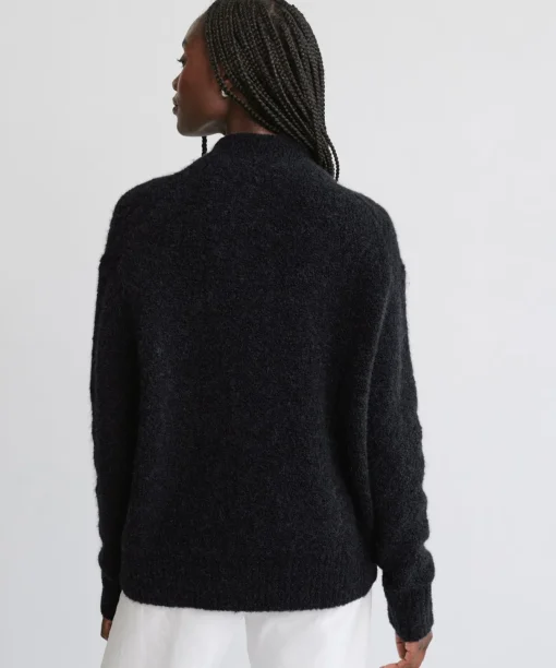 Boucle Button Pullover