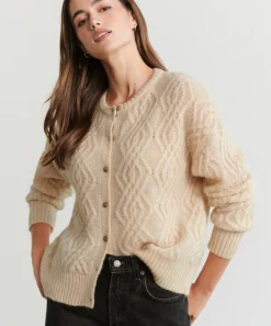 Cable Crewneck Cardigan