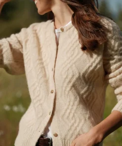 Cable Crewneck Cardigan