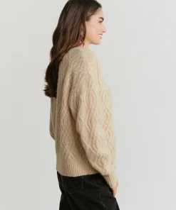 Cable Crewneck Cardigan