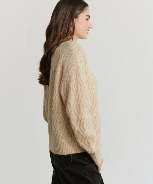 Cable Crewneck Cardigan