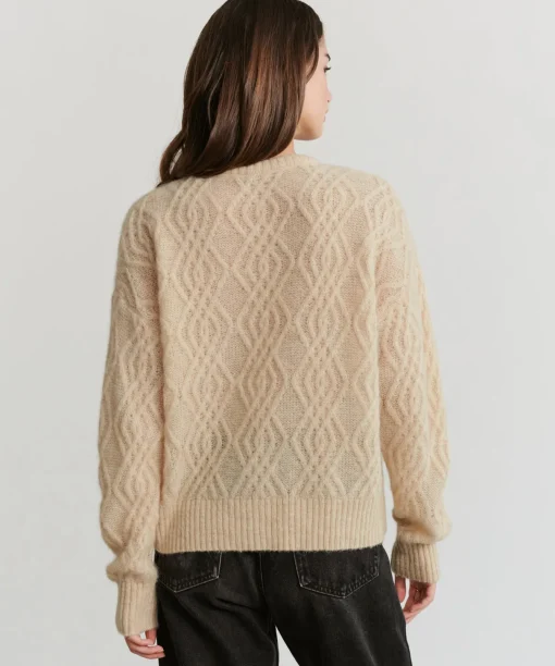 Cable Crewneck Cardigan