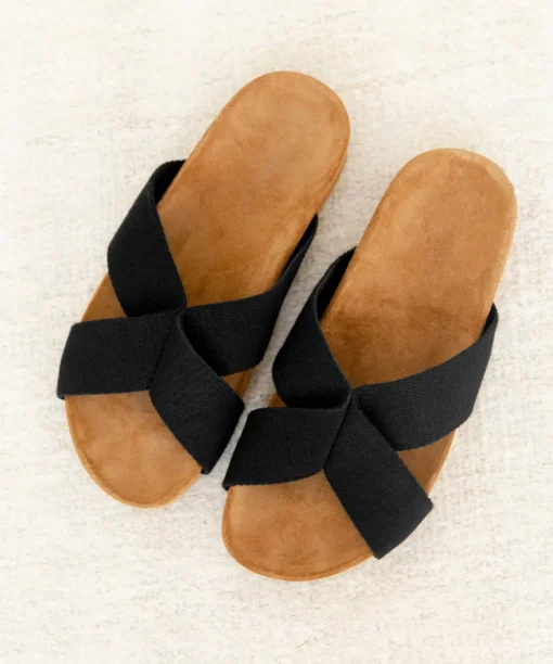 Cotton Crossover Sandal