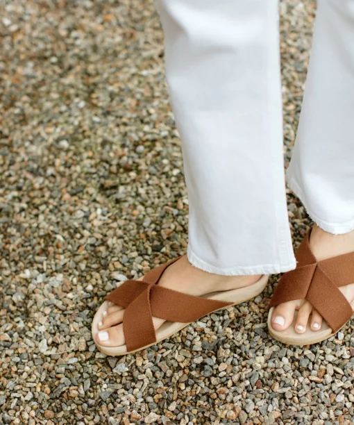 Cotton Crossover Sandal