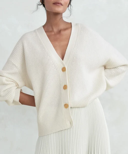 Cropped Cashmere Cocoon Cardigan