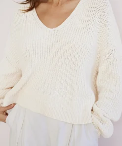 Cropped Cotton Cabin Sweater