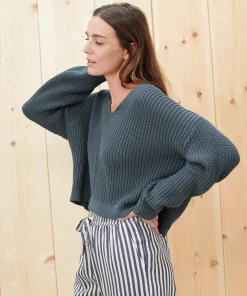 Cropped Cotton Cabin Sweater