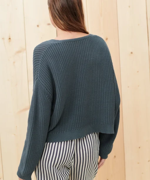 Cropped Cotton Cabin Sweater