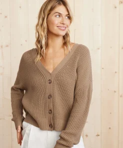 Cropped Cotton Cocoon Cardigan