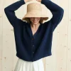 Cropped Cotton Cocoon Cardigan