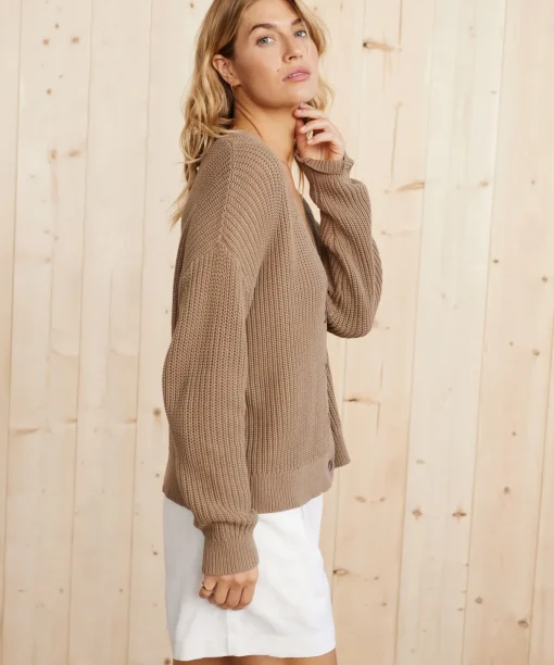 Cropped Cotton Cocoon Cardigan