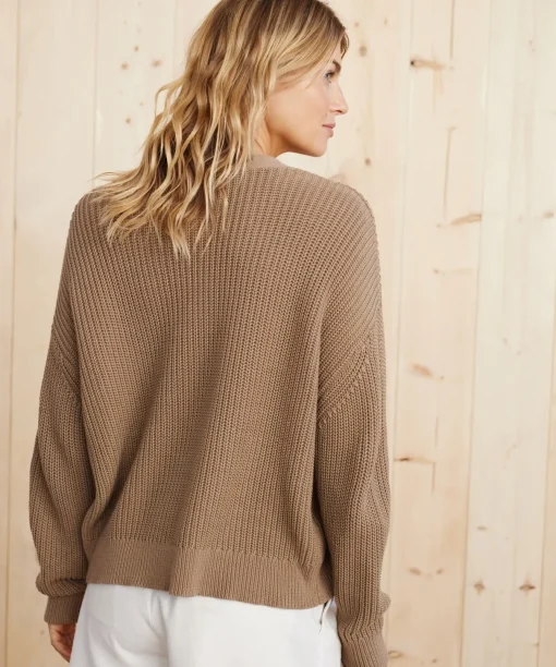 Cropped Cotton Cocoon Cardigan