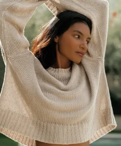 Cropped Linen Crewneck