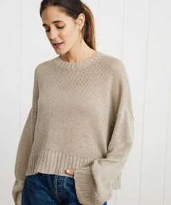 Cropped Linen Crewneck