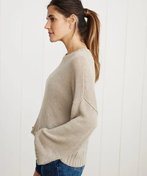 Cropped Linen Crewneck