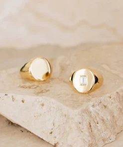 Gemma Baguette Signet Ring