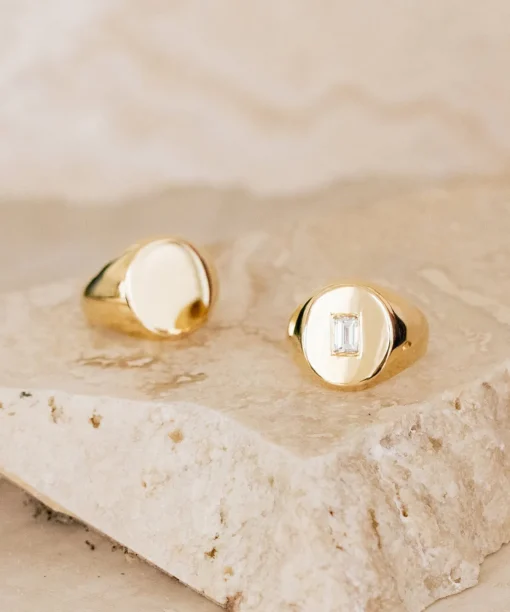 Gemma Baguette Signet Ring