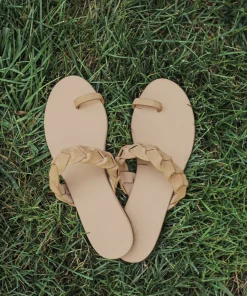 Leather Braided Strap Sandal
