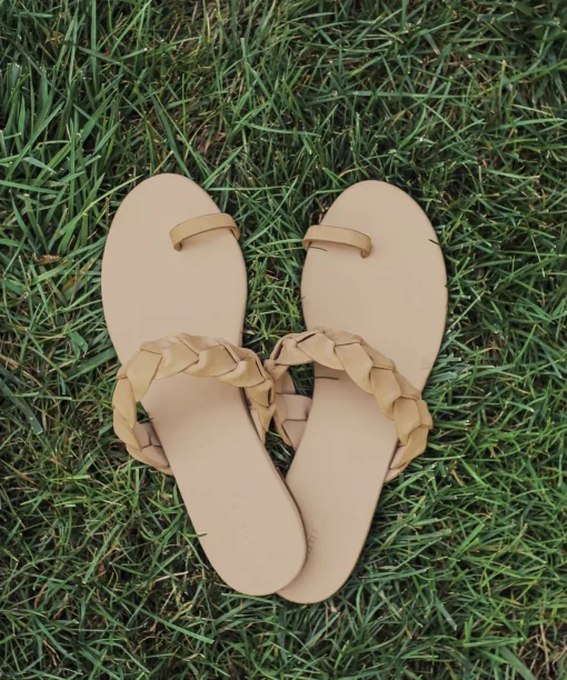 Leather Braided Strap Sandal