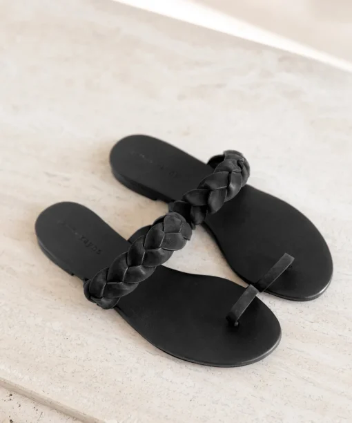 Leather Braided Strap Sandal