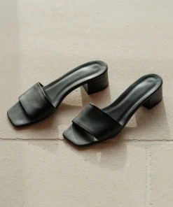 Leather Miller Heeled Slide