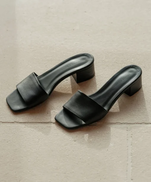 Leather Miller Heeled Slide