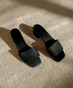 Leather Miller Heeled Slide