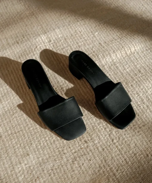 Leather Miller Heeled Slide