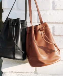 Mini Leather Drawstring Bag