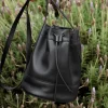 Mini Leather Drawstring Bag
