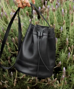 Mini Leather Drawstring Bag