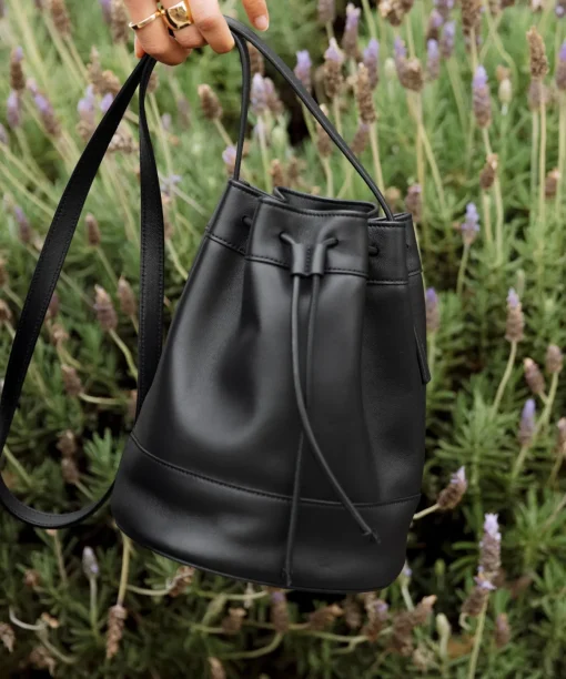 Mini Leather Drawstring Bag