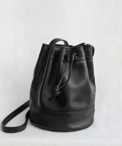 Mini Leather Drawstring Bag