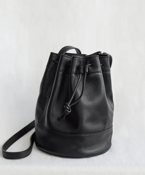 Mini Leather Drawstring Bag