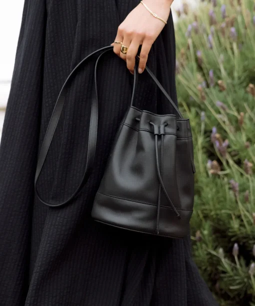 Mini Leather Drawstring Bag