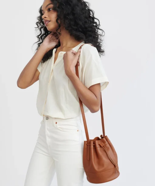 Mini Leather Drawstring Bag