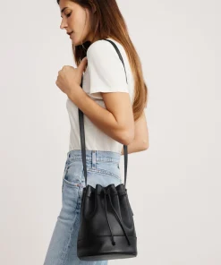 Mini Leather Drawstring Bag