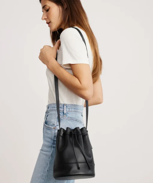 Mini Leather Drawstring Bag