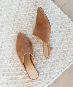 Oiled Leather Kitten Heel Mule