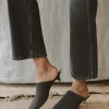 Oiled Leather Kitten Heel Mule