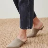 Oiled Leather Kitten Heel Mule