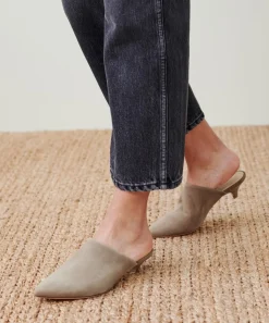 Oiled Leather Kitten Heel Mule