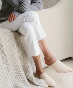 Oiled Leather Kitten Heel Mule