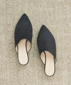Oiled Leather Kitten Heel Mule