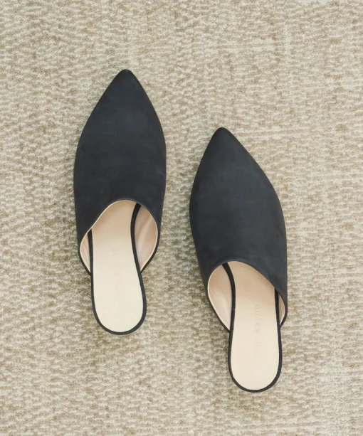 Oiled Leather Kitten Heel Mule
